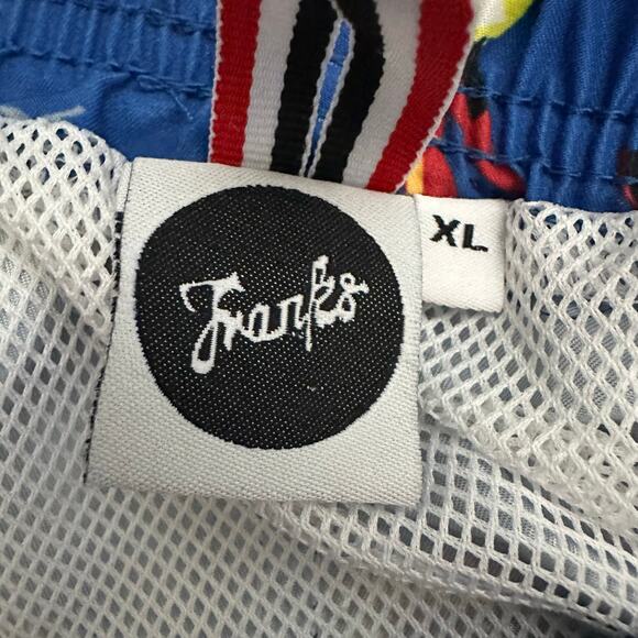 Franks Australia Mens size XL Toucan Print Swim Trunks Swim Suit Shorts Blue - Picture 5 of 5